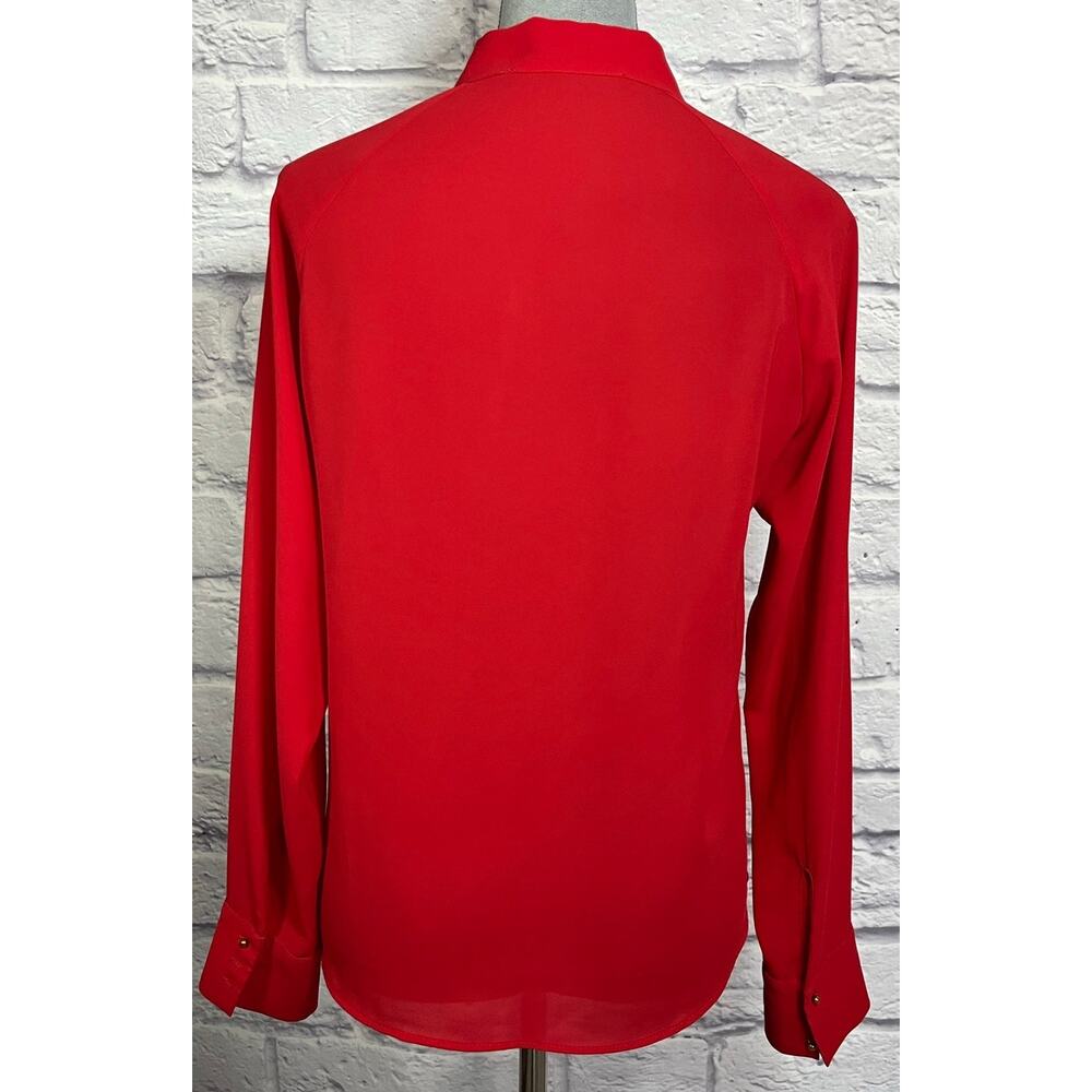Zara Vibrant Red Bow Neck Blouse - Picture 3 of 7